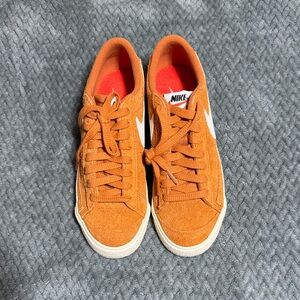 Nike Orange Suede Low-Top Sneakers